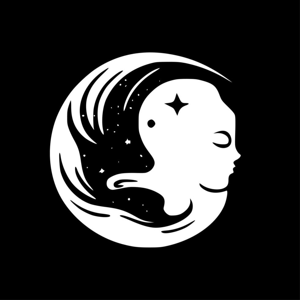 Celestial - Black and White Isolated Icon - Vector illustration