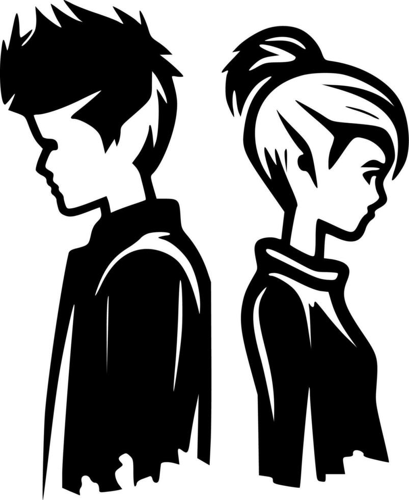 Couples, Black and White Vector illustration