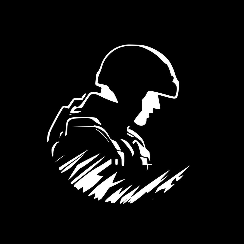 Army - Black and White Isolated Icon - Vector illustration