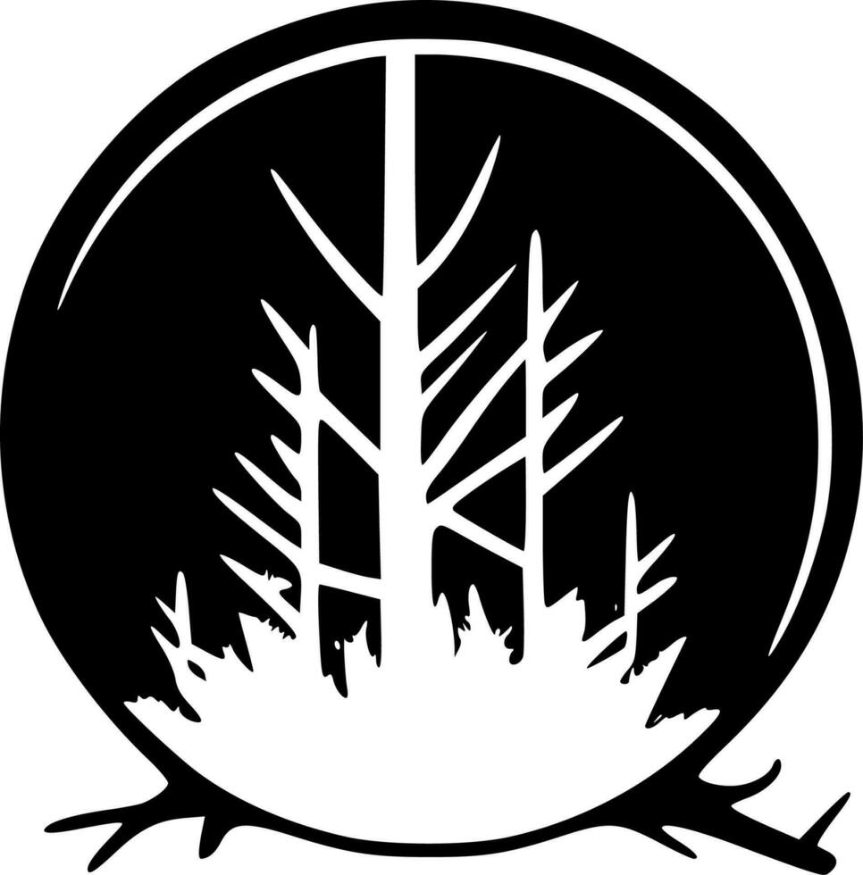 Wood - Black and White Isolated Icon - Vector illustration