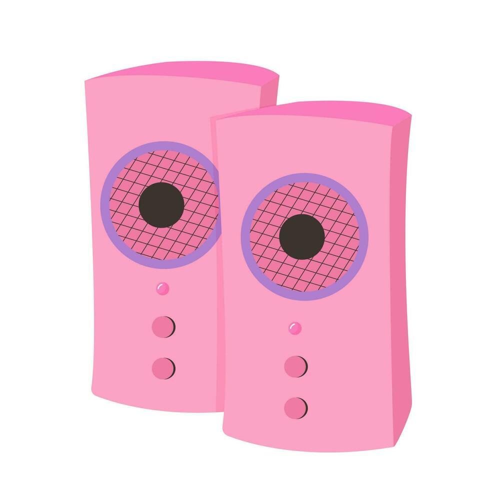 Acoustic speakers with bass. Vector illustration.