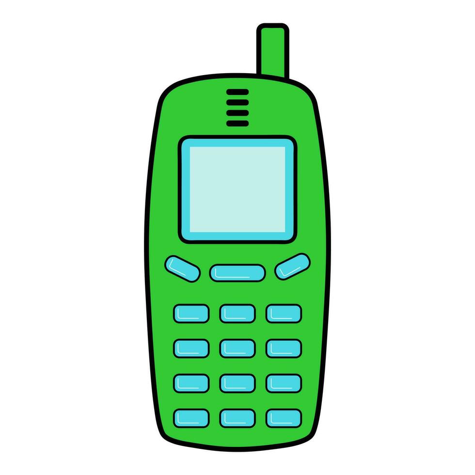 Retro mobile phone. y2k old mobile icon. Nostalgia for 90s, 2000s. vector