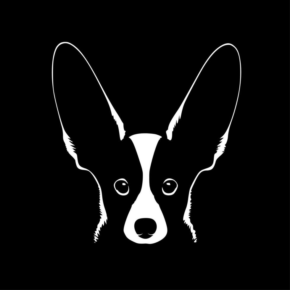 perro orejas - minimalista y plano logo - vector ilustración