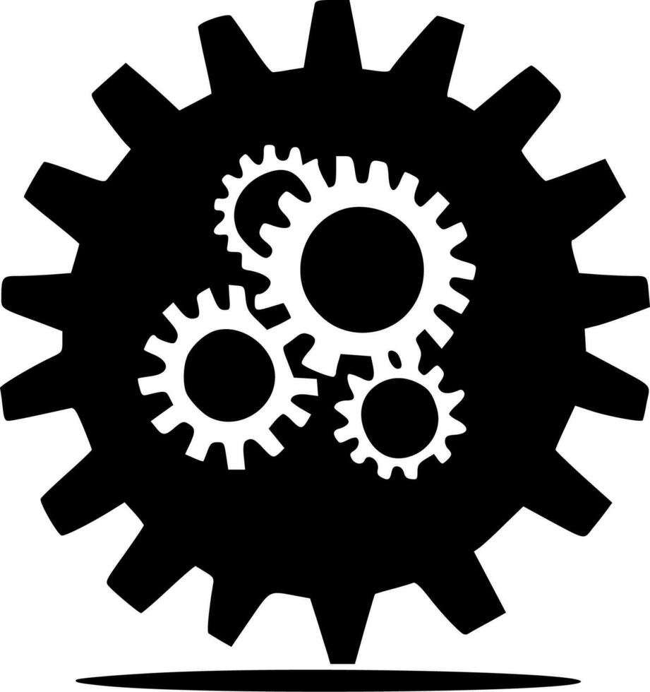 Gear, Minimalist and Simple Silhouette - Vector illustration