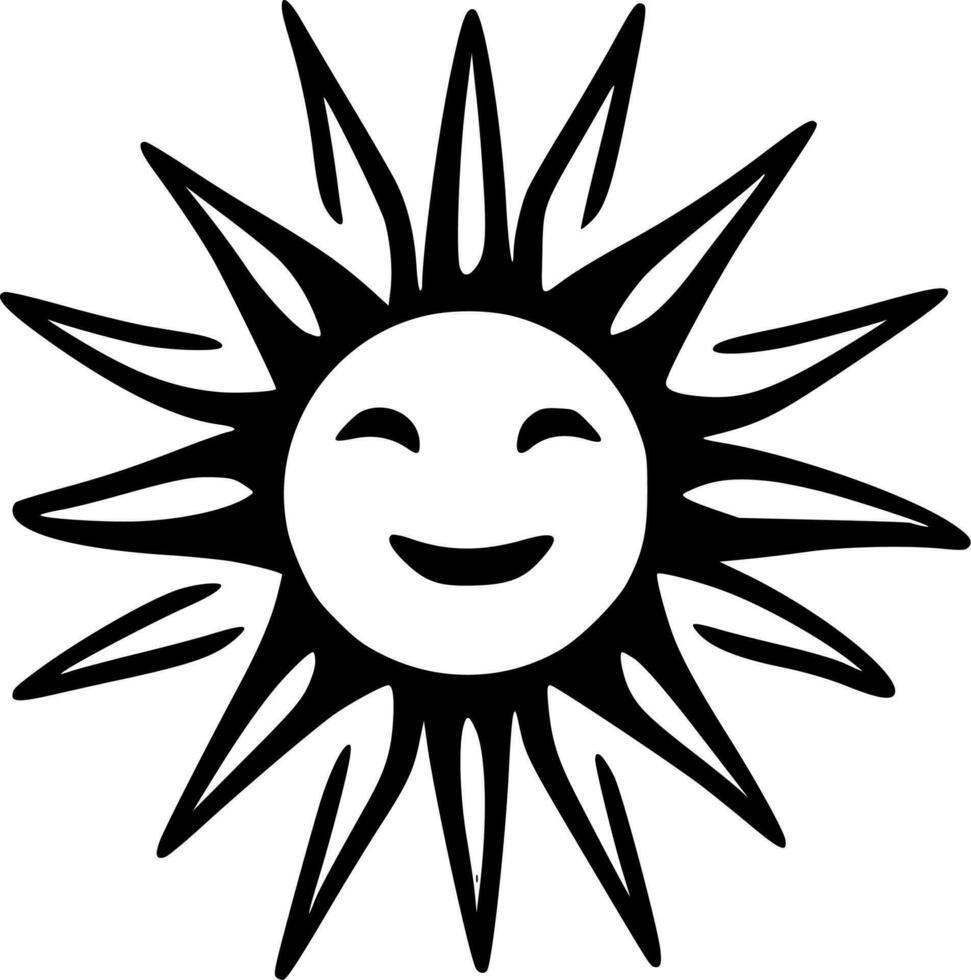 Sun, Minimalist and Simple Silhouette - Vector illustration