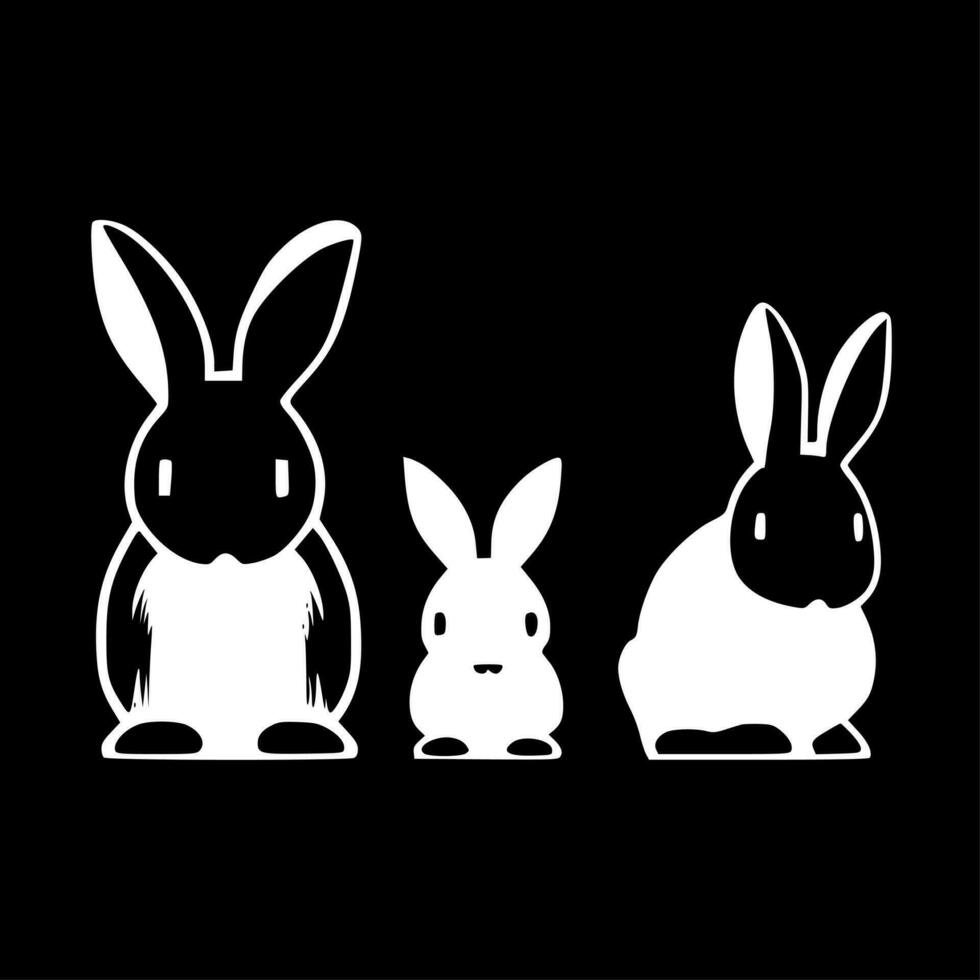 Bunnies, Minimalist and Simple Silhouette - Vector illustration