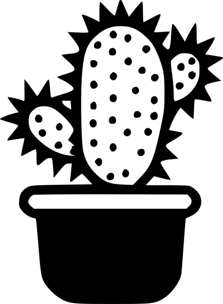 Cactus, Minimalist and Simple Silhouette - Vector illustration
