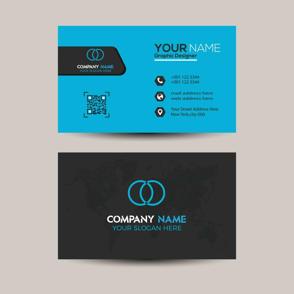 Creative and Clean Double-sided Business Card Template vector