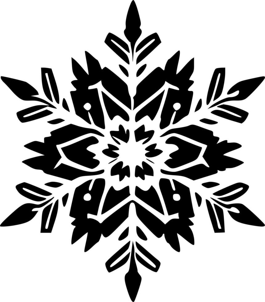copo de nieve - negro y blanco aislado icono - vector ilustración
