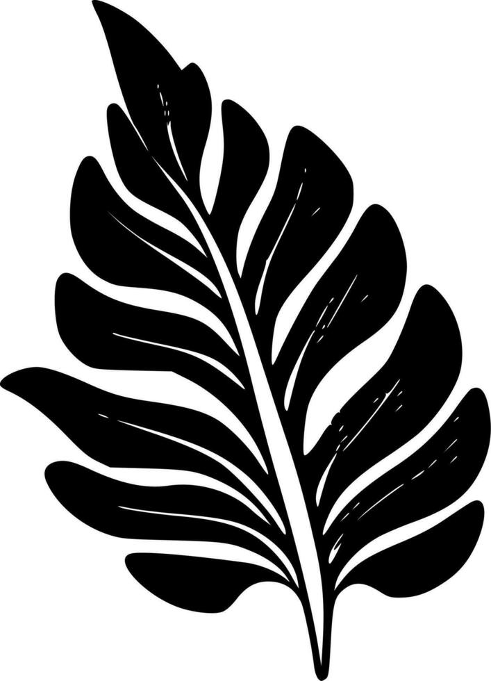 hoja, negro y blanco vector ilustración