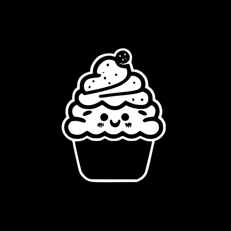Cupcake, Minimalist and Simple Silhouette - Vector illustration