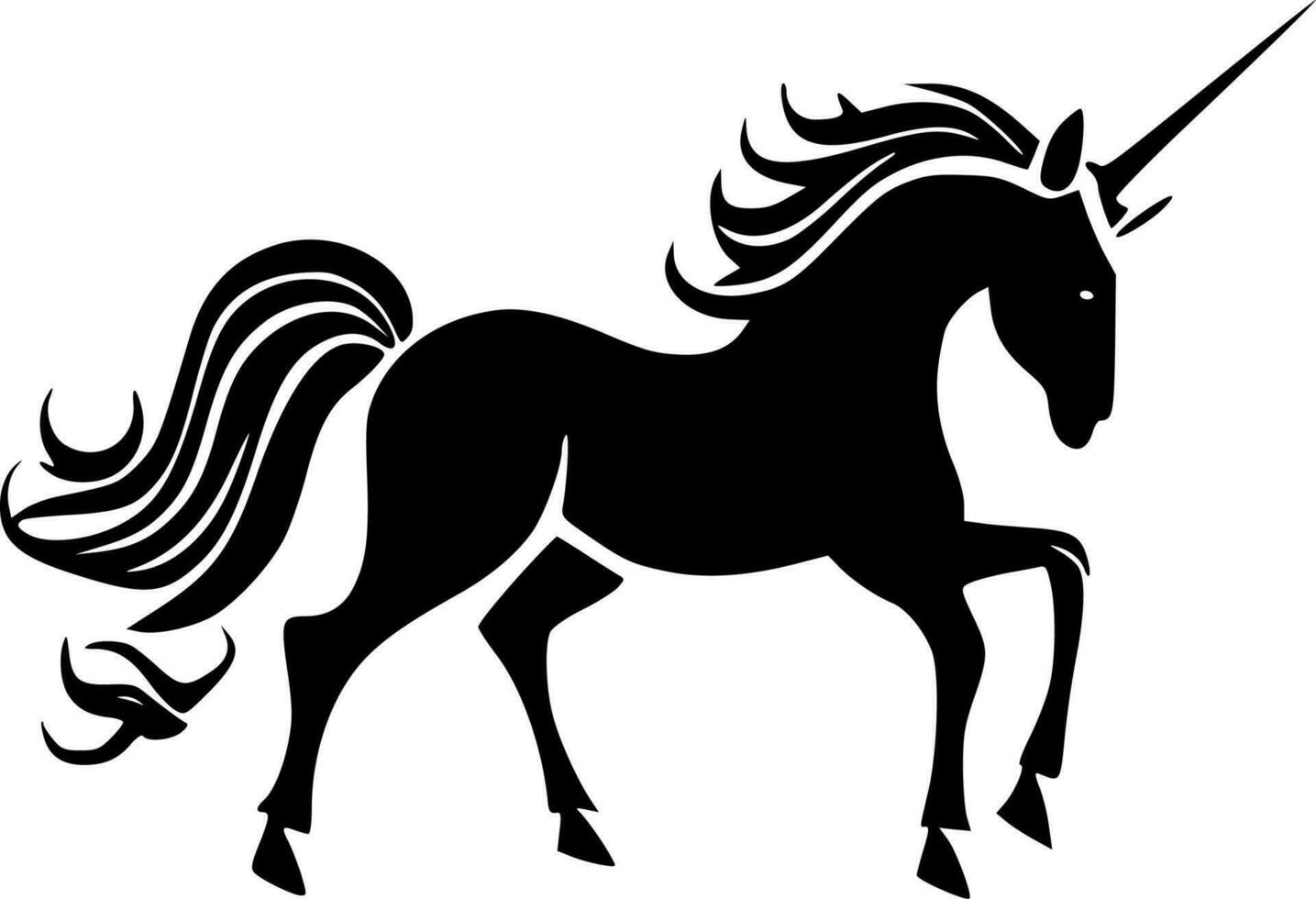 unicornios, minimalista y sencillo silueta - vector ilustración