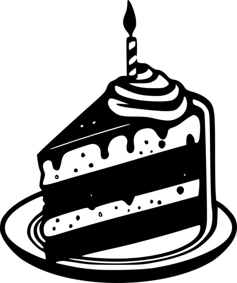 Birthday Cake, Minimalist and Simple Silhouette - Vector illustration