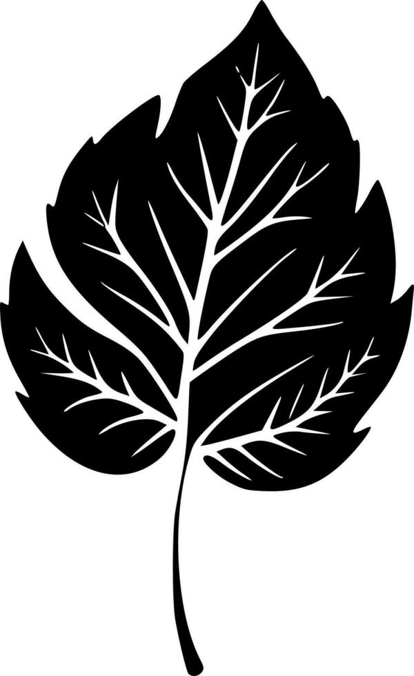 hoja, negro y blanco vector ilustración