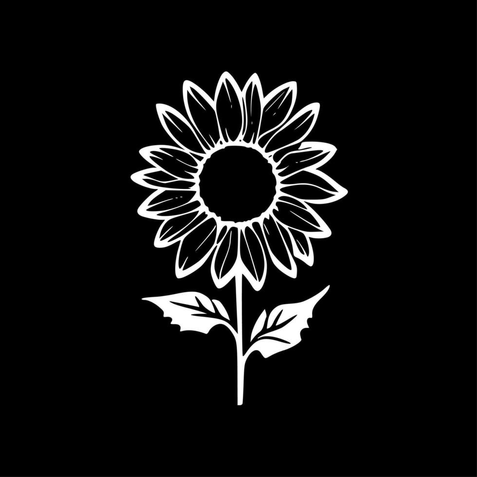 Sunflower, Minimalist and Simple Silhouette - Vector illustration