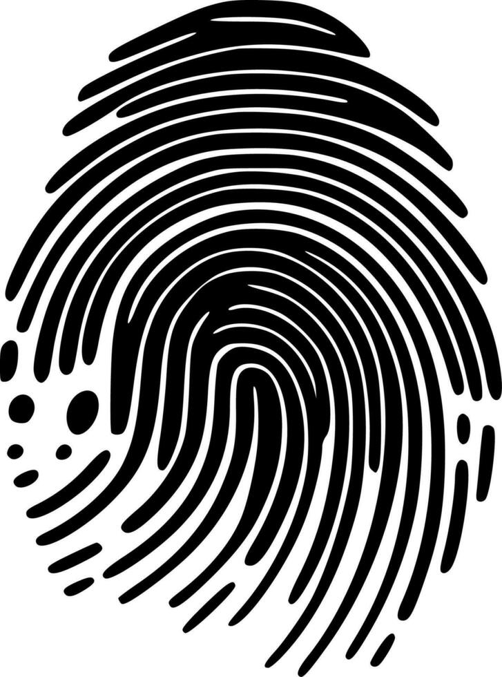 Fingerprint, Black and White Vector illustration