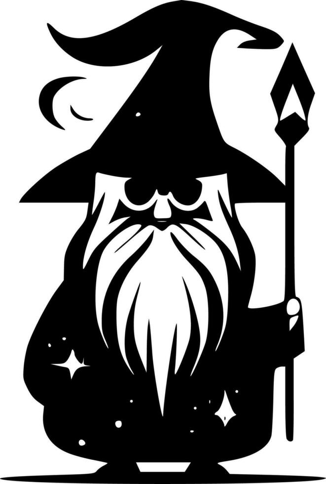 Wizard, Minimalist and Simple Silhouette - Vector illustration