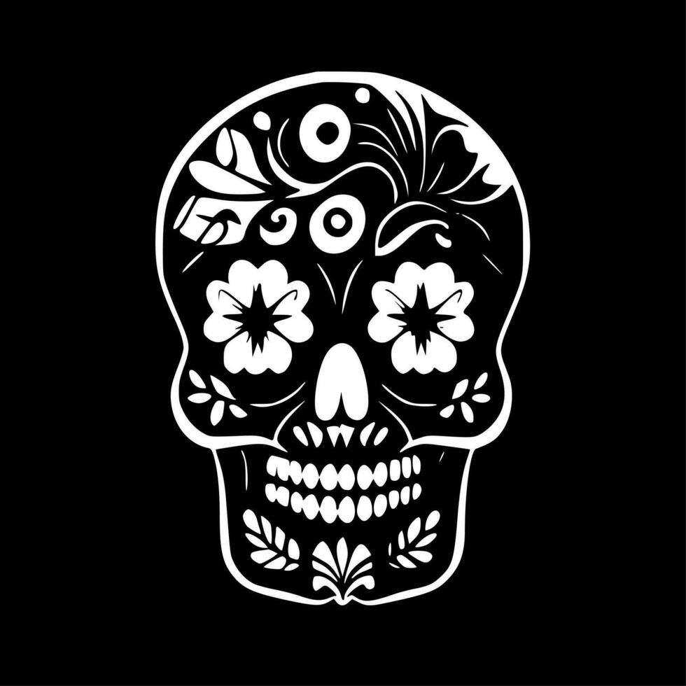 Sugar Skull - Minimalist and Flat Logo - Vector illustration