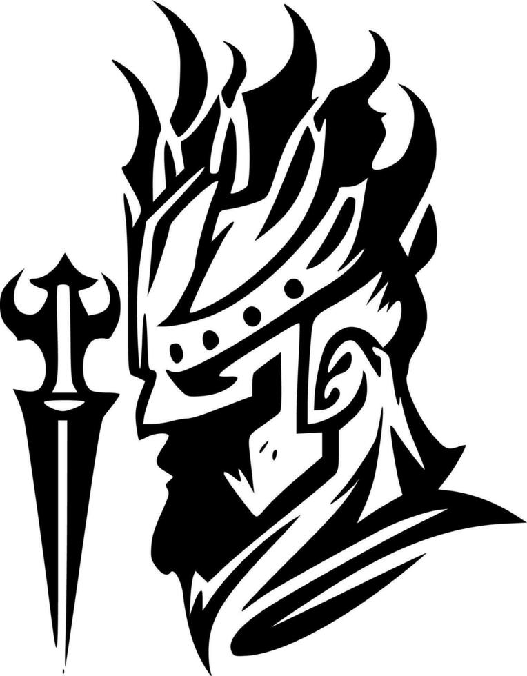 Fantasy - Black and White Isolated Icon - Vector illustration