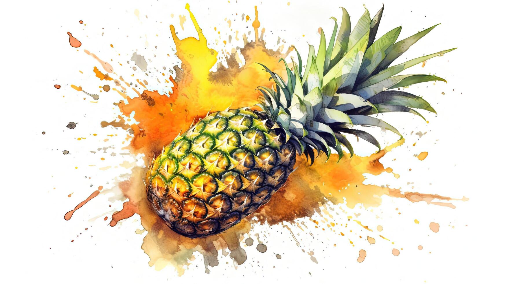 Pineapple watercolor. Illustration photo