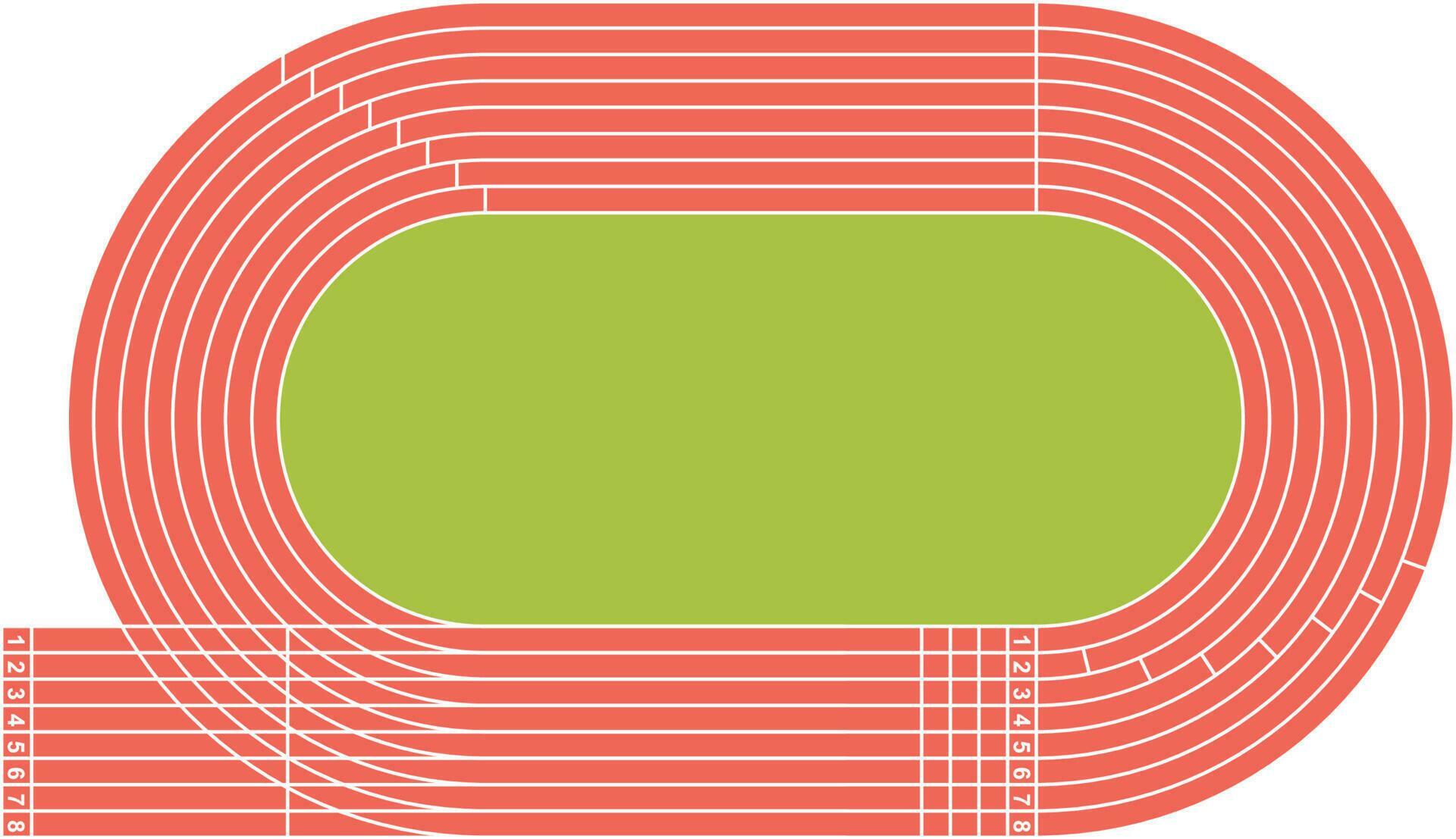 All weather running track bird eye view vector illustration 23855911