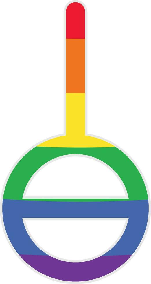 Asexual sex orientation gender symbol vector illustration in rainbow colors