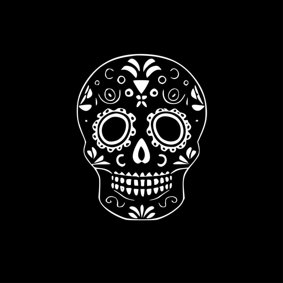 Sugar Skull - Minimalist and Flat Logo - Vector illustration