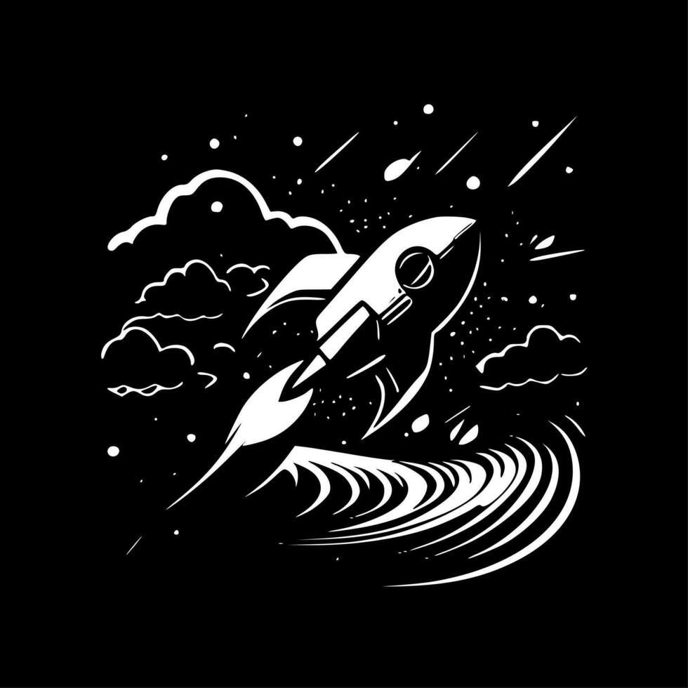 Space - Black and White Isolated Icon - Vector illustration