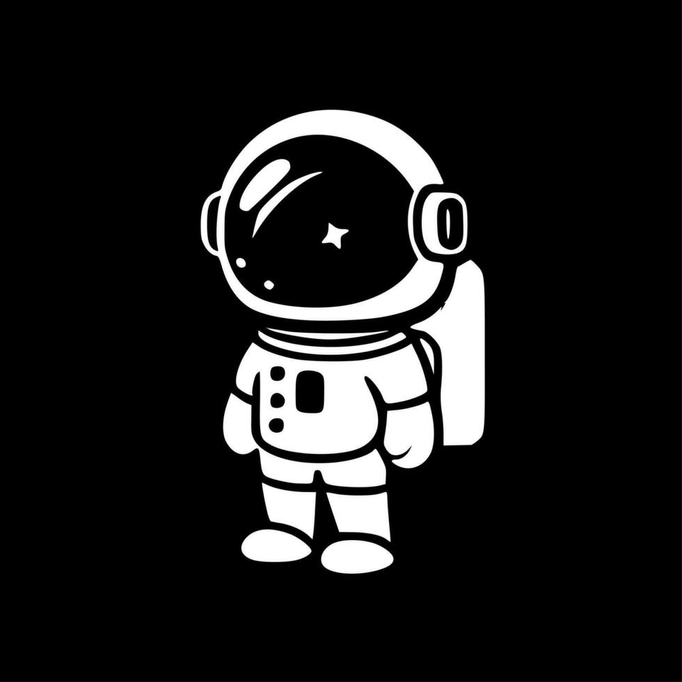 Astronaut - Black and White Isolated Icon - Vector illustration