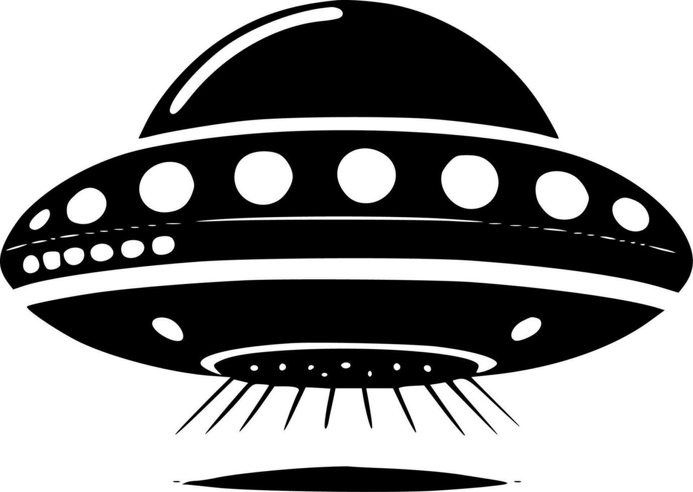 Flying Saucer, Minimalist and Simple Silhouette - Vector illustration