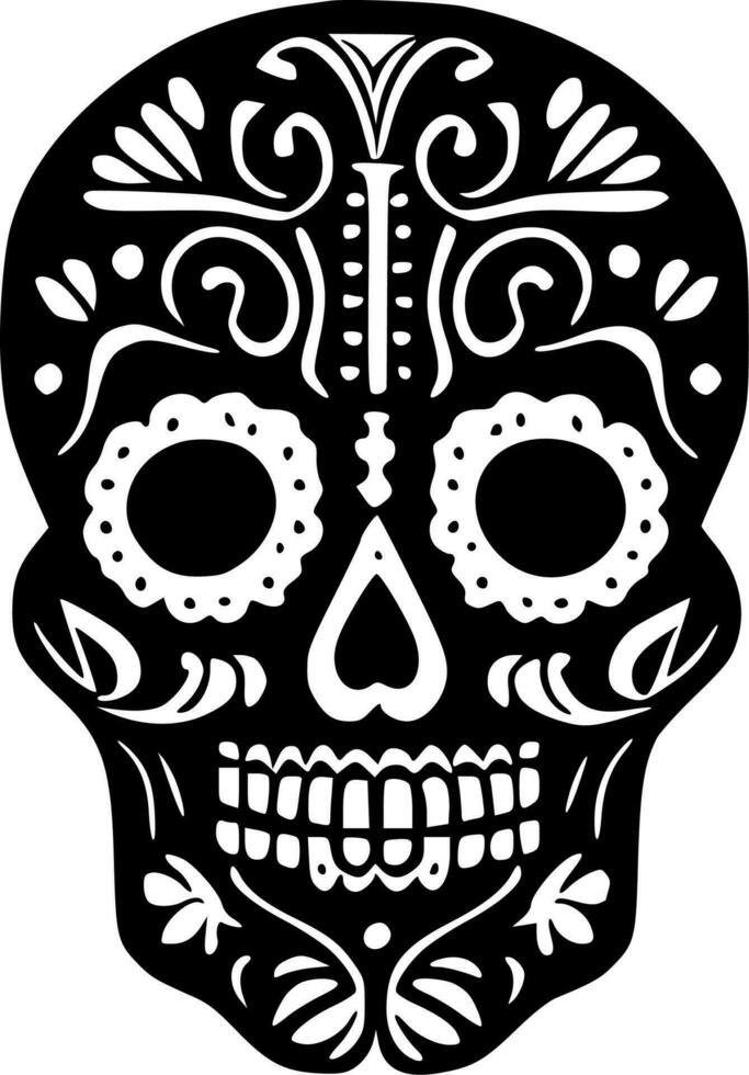 Sugar Skull - Minimalist and Flat Logo - Vector illustration