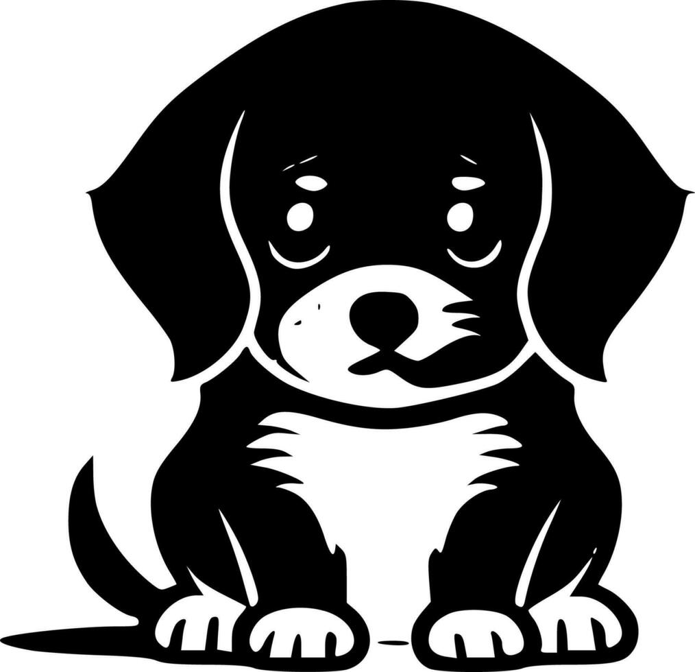 Puppy, Minimalist and Simple Silhouette - Vector illustration