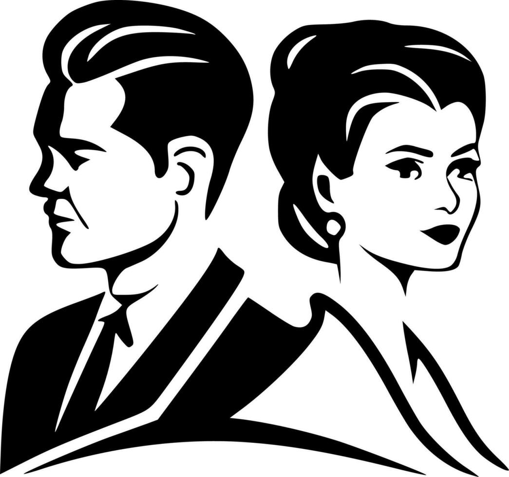 Couples - High Quality Vector Logo - Vector illustration ideal for T-shirt graphic