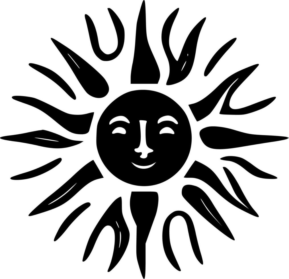 Sun, Minimalist and Simple Silhouette - Vector illustration