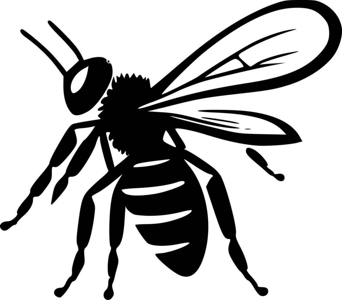 abeja, minimalista y sencillo silueta - vector ilustración