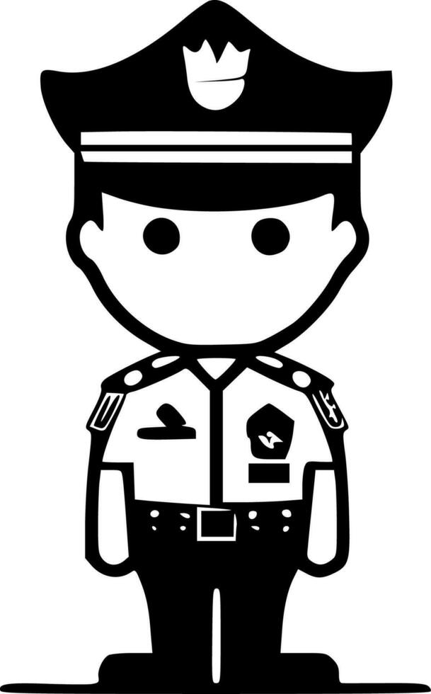 Police, Black and White Vector illustration