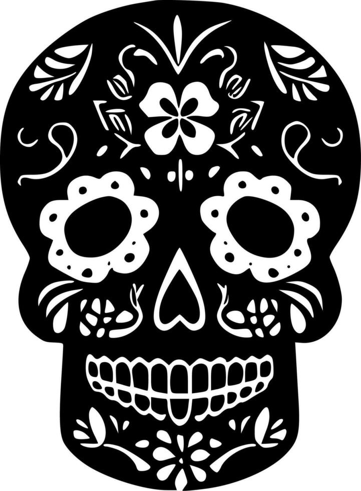 Sugar Skull, Minimalist and Simple Silhouette - Vector illustration