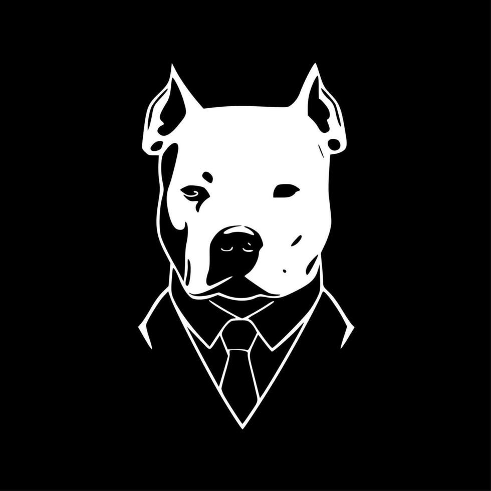 pitbull, minimalista y sencillo silueta - vector ilustración