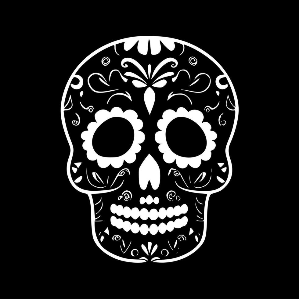 Sugar Skull, Minimalist and Simple Silhouette - Vector illustration