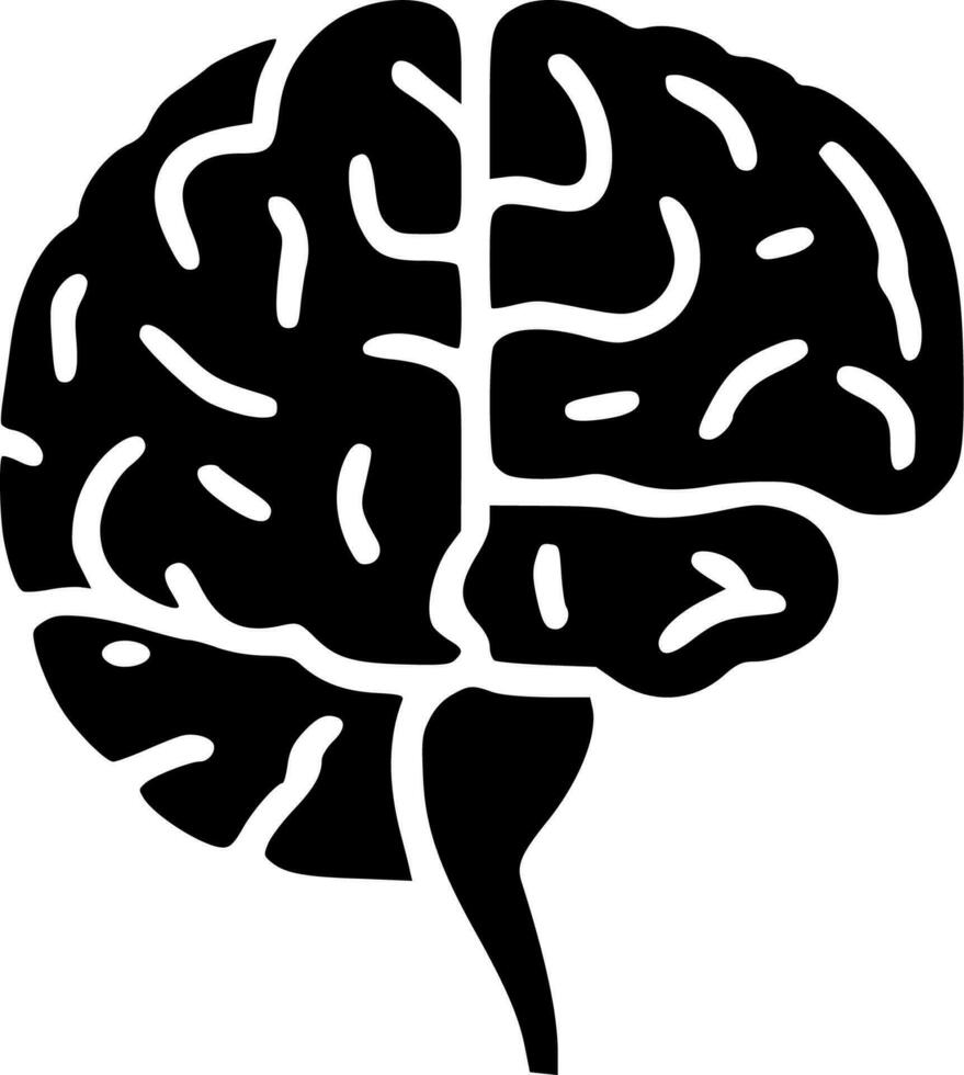 Brain, Minimalist and Simple Silhouette - Vector illustration