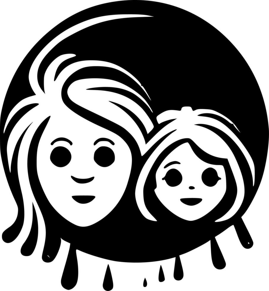 Mum, Minimalist and Simple Silhouette - Vector illustration