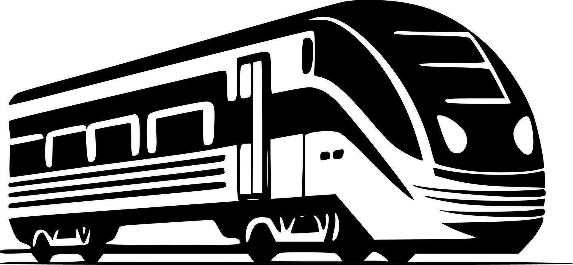 Train - Black and White Isolated Icon - Vector illustration