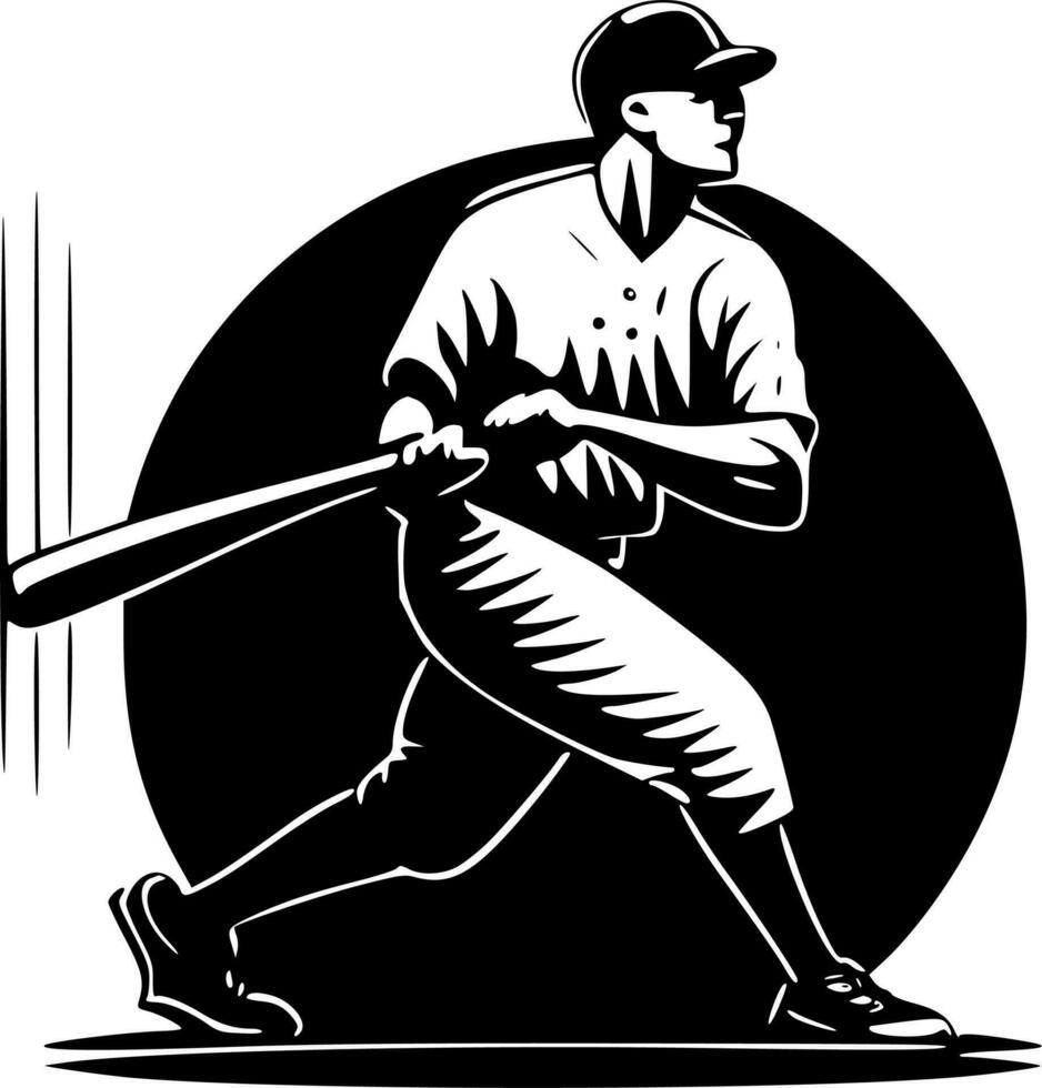 retro béisbol, negro y blanco vector ilustración
