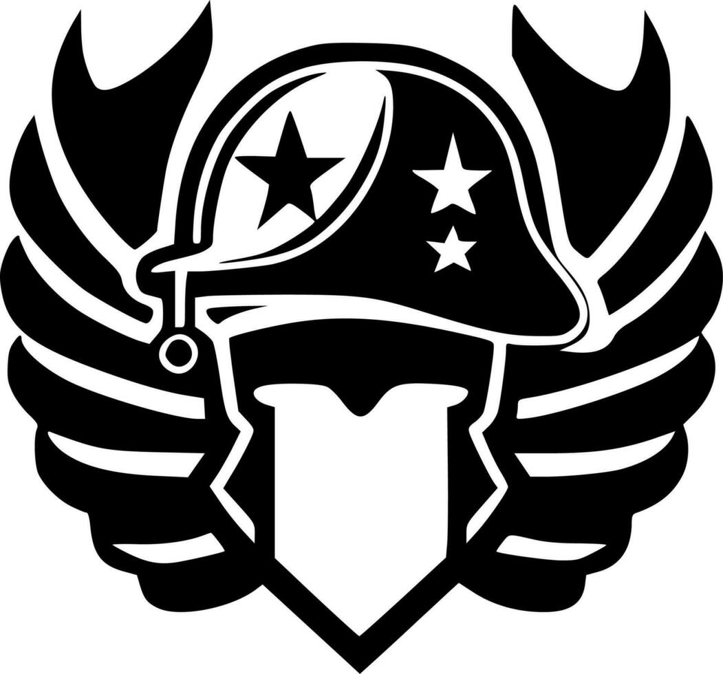 Military, Black and White Vector illustration