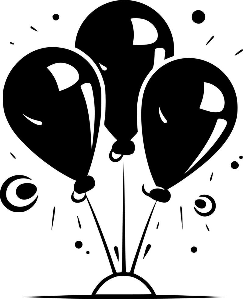 Balloons, Minimalist and Simple Silhouette - Vector illustration