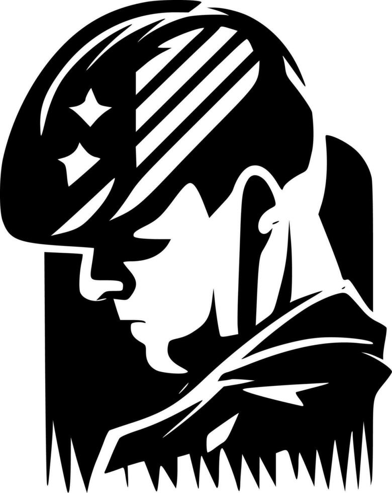 militar, negro y blanco vector ilustración