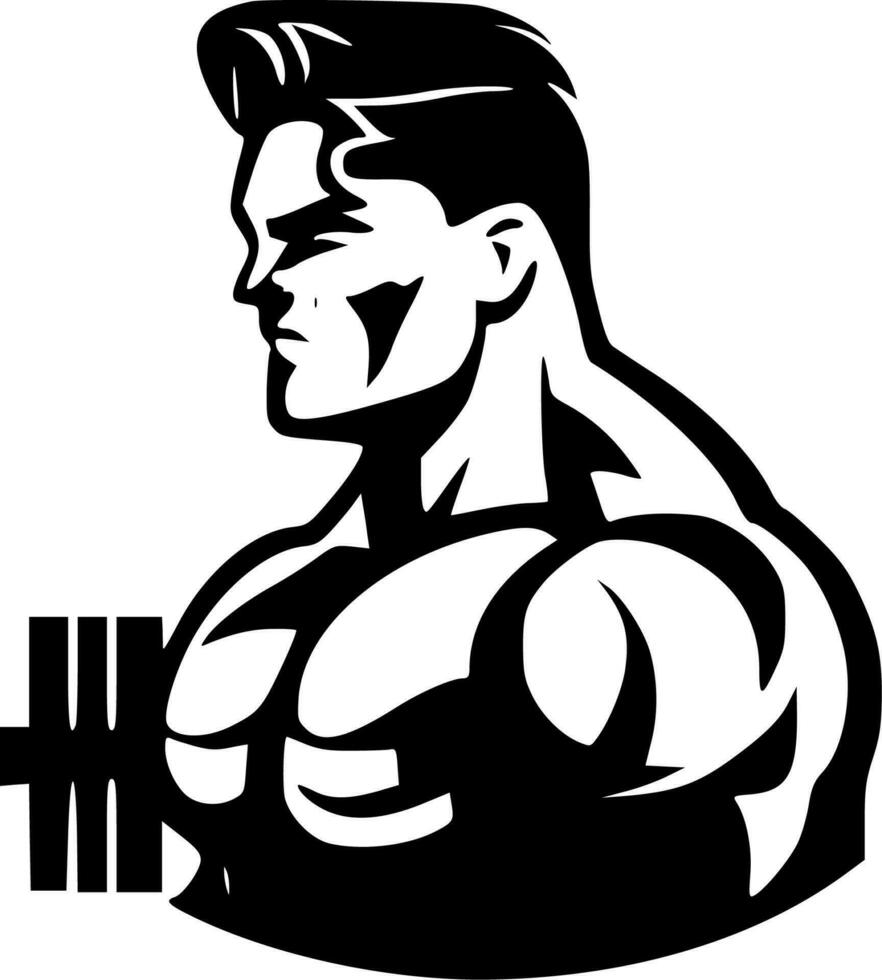 Gym, Black and White Vector illustration