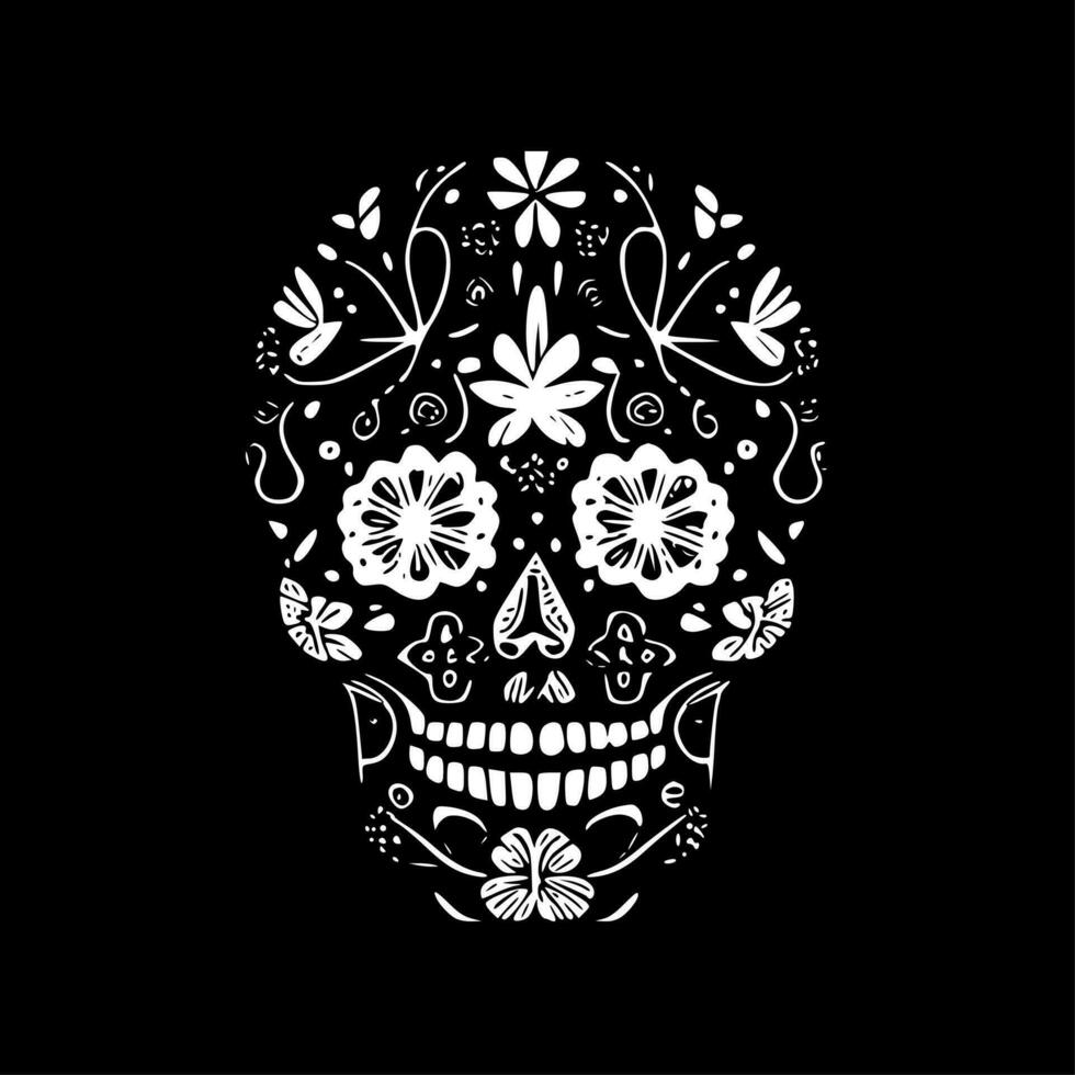 Sugar Skull, Minimalist and Simple Silhouette - Vector illustration