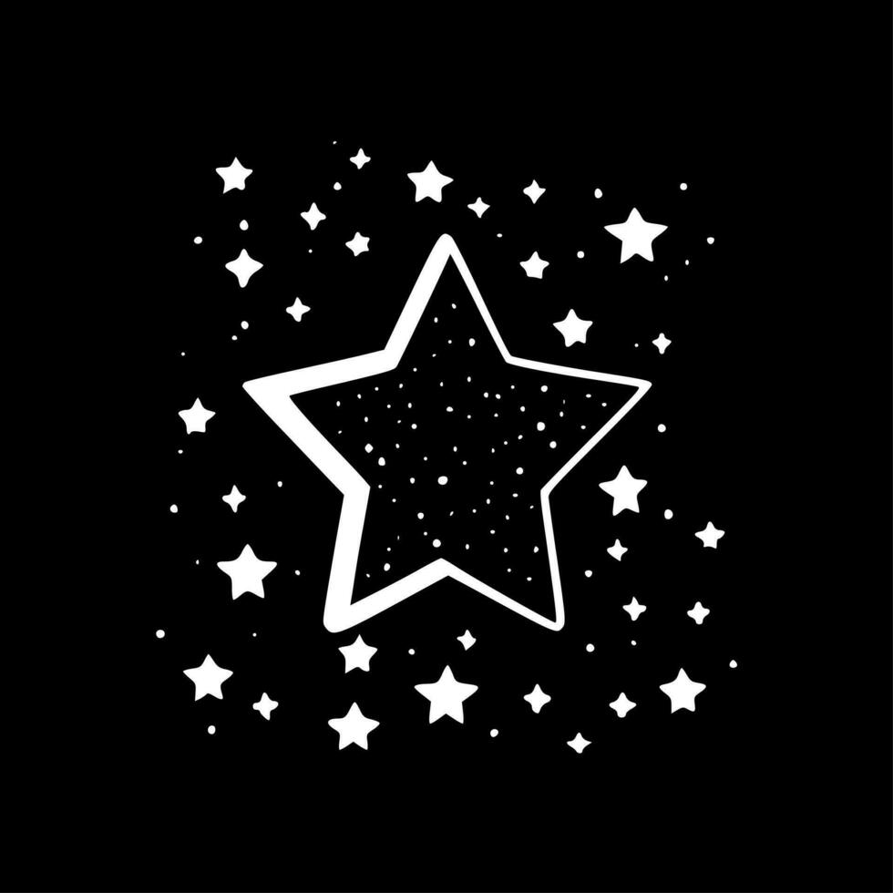 estrellas - negro y blanco aislado icono - vector ilustración