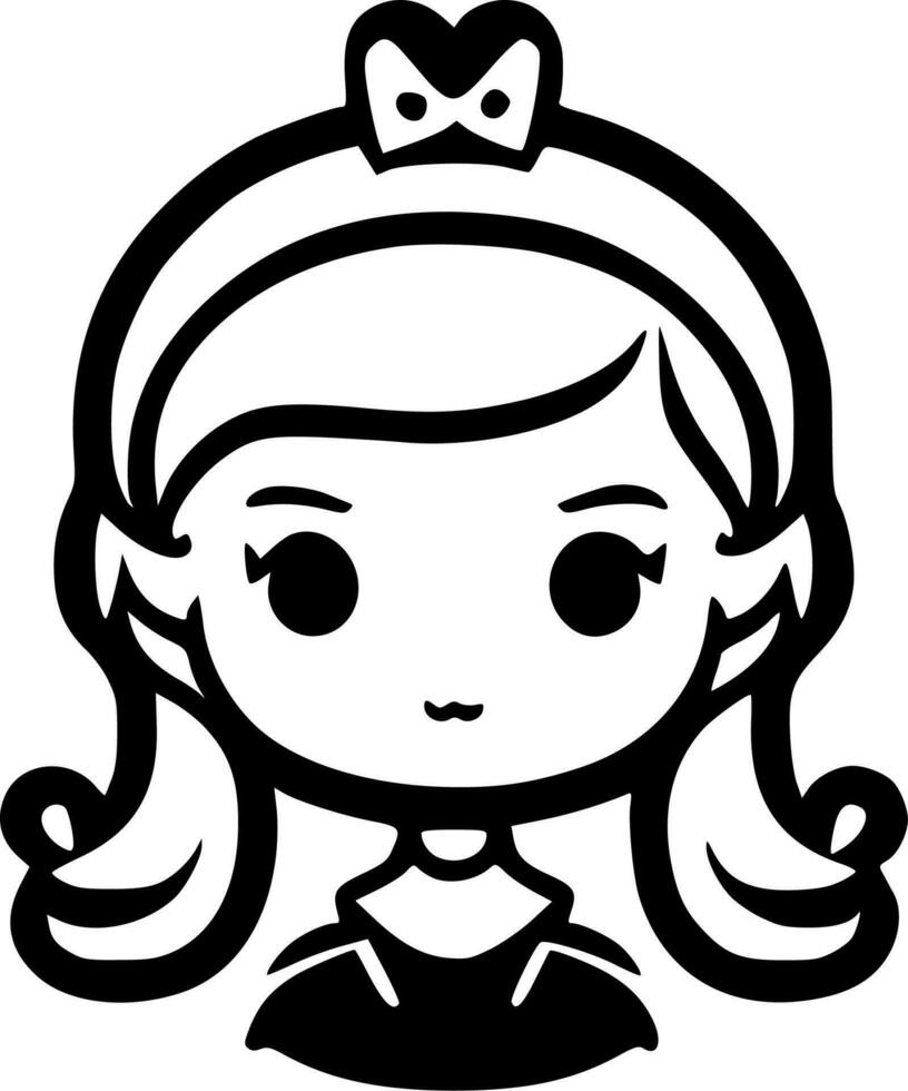 princesa, minimalista y sencillo silueta - vector ilustración